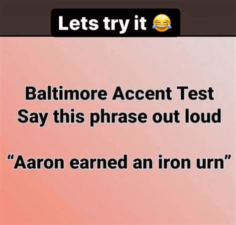baltimore accent challenge words